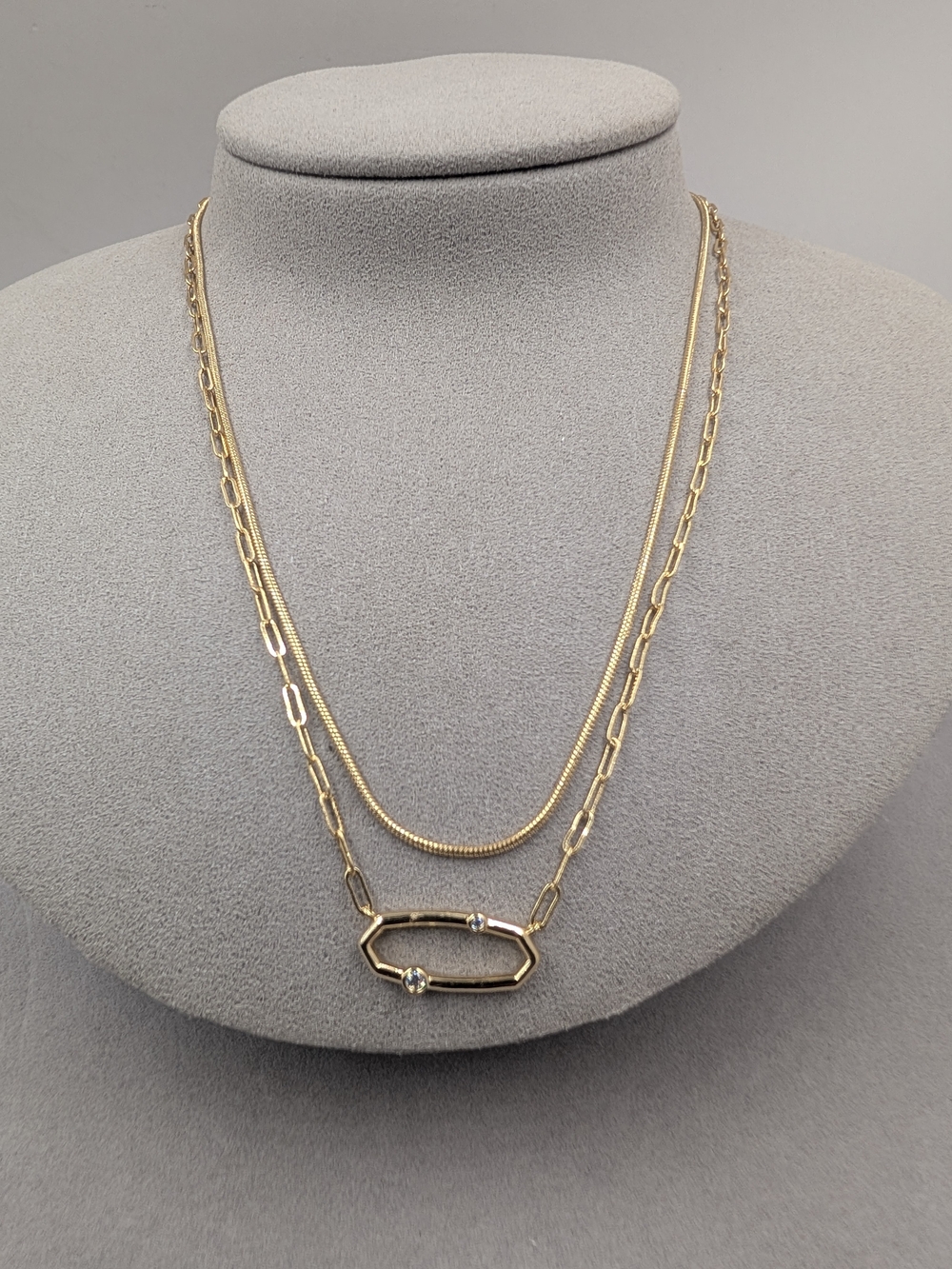 Kendra Scott Gold Double-Strand Crystal Layered Necklace NWOT | M187